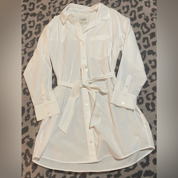 Abercrombie Relaxed Poplin Shirt Dress - Picture 5 of 7